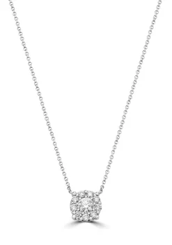 Budget 🌟 5/8 ct. t.w. Diamond Cluster Pendant Necklace in 14K White Gold by Effy® 💯
