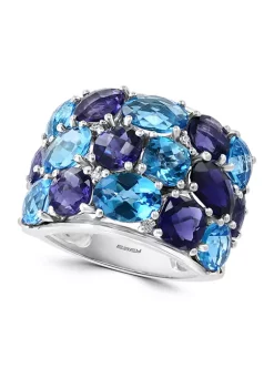 Hot Sale 😀 14K White Gold Diamond, Iolite, and Blue Topaz Ring by Effy® 😉 -Effy® Sales Shop Belk 4140