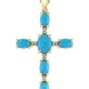Buy 👏 14K Yellow Gold 1/6 ct. t.w. Diamond and 2.68 ct. t.w. Turquoise Pendant Necklace by Effy® 🎉