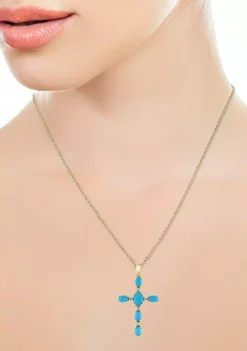 Buy 👏 14K Yellow Gold 1/6 ct. t.w. Diamond and 2.68 ct. t.w. Turquoise Pendant Necklace by Effy® 🎉 -Effy® Sales Shop Belk 4142
