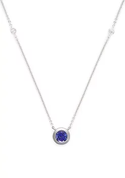 Deals 💯 1/10 ct. t.w. Diamond and 1/2 ct. t.w. Tanzanite Necklace in 14K White Gold by Effy® 😀