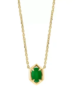 Budget 🌟 925 Gold Plated Silver Emerald Oval Necklace by Effy® 🎉