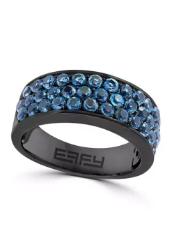 Outlet 👍 Men's 3 ct. t.w. London Blue Topaz Band in Sterling Silver by Effy® 🛒