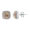 Best Sale ⌛ 1/3 ct. t.w. Diamond and 1.9 ct. t.w. Morganite Earrings in 14K White Gold by Effy® 🤩