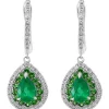 Best reviews of ⭐ 1/2 ct. t.w. Diamonds and 1.67 ct. t.w. Emeralds and Tsavorites Earrings in 14k White Gold by Effy® 👍