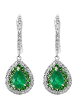 Best reviews of ⭐ 1/2 ct. t.w. Diamonds and 1.67 ct. t.w. Emeralds and Tsavorites Earrings in 14k White Gold by Effy® 👍 -Effy® Sales Shop Belk 4166