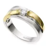 Buy 👏 1/3 ct. t.w. Diamond Men's Ring in 14K White and Yellow Gold by Effy® 😍