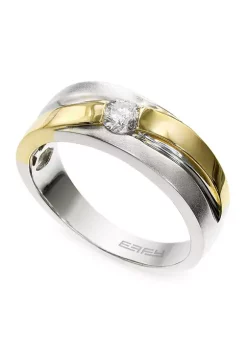Buy 👏 1/3 ct. t.w. Diamond Men's Ring in 14K White and Yellow Gold by Effy® 😍