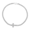 Deals 🥰 Men's 8.5" White Sapphire Cross Bracelet in Sterling Silver by Effy® ✨