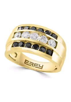 Cheapest 😀 Men's 1.92 ct. t.w. Black Diamond Ring in 14K Yellow Gold by Effy® 🛒