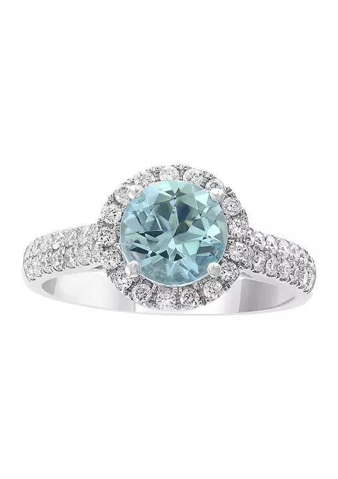 Coupon 🎁 14K White Gold Diamond and Aquamarine Ring by Effy® 🎁 3 Coupon 🎁 14K White Gold Diamond and Aquamarine Ring by Effy® 🎁 - Image 3