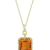 Discount ⭐ 1/4 ct. t.w. Diamond and 7.25 ct. t.w. Citrine Pendant Necklace in 14K Yellow Gold by Effy® 🎁