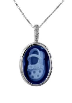 Deals 🤩 14K White Gold Diamond and Agate Pendant by Effy® 💯