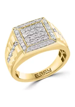 Outlet 😉 Men's Diamond Ring in 14K Yellow Gold by Effy® 👏