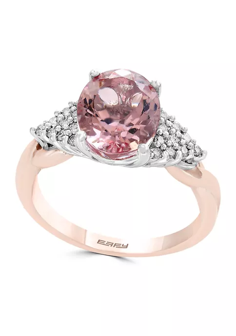 Wholesale 🤩 14K Rose Gold Diamond and Morganite Ring by Effy® ✨ 1 Wholesale 🤩 14K Rose Gold Diamond and Morganite Ring by Effy® ✨