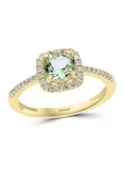 Hot Sale 👏 3/4 ct. t.w. Green Amethyst and 1/5 ct. t.w. Diamond Ring in 14k Yellow Gold by Effy® 😍