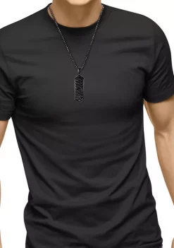 Outlet ⭐ Men's Black Spinel Sterling Silver Pendant Necklace by Effy® 🌟 -Effy® Sales Shop Belk 4231