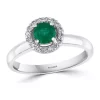 Buy 😉 1/8 ct. t.w. Diamond and 1/2 ct. t.w. Emerald Ring in 14k White Gold by Effy® ❤️