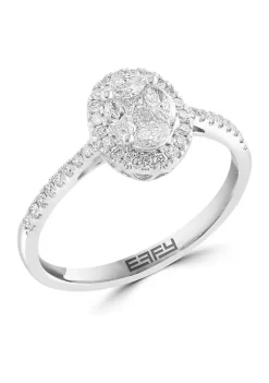 Discount 😉 1/2 ct. t.w. Diamond Cluster Ring in 14K White Gold by Effy® 😍