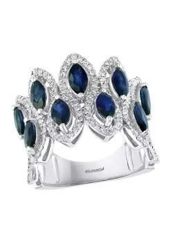 Deals 🥰 3/4 ct. t.w. Diamond and 2.99 ct. t.w. Sapphire Ring in 14K White Gold by Effy® 🔥