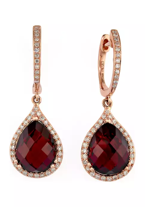 Cheap ⌛ 14K Rose Gold 1/3 ct. t.w. Diamond and 8.35 ct. t.w. Garnet Earrings by Effy® 🧨 2 Cheap ⌛ 14K Rose Gold 1/3 ct. t.w. Diamond and 8.35 ct. t.w. Garnet Earrings by Effy® 🧨 - Image 2