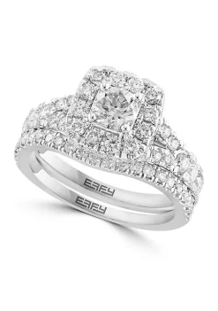 New 😀 14K White Gold Lab Grown Diamond Ring (With 1/2 ct. t.w. Center Size) by Effy® ✨