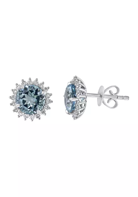 New 🧨 14K White Gold 1/3 ct. t.w. Diamond and 1.95 ct. t.w. Aquamarine Earrings by Effy® 😀 3 New 🧨 14K White Gold 1/3 ct. t.w. Diamond and 1.95 ct. t.w. Aquamarine Earrings by Effy® 😀 - Image 3