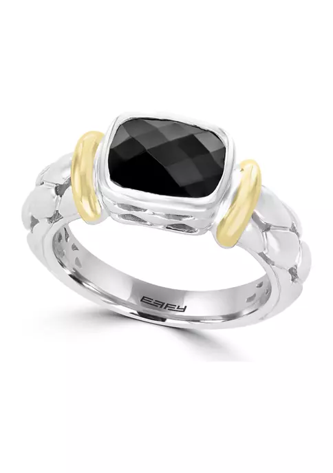 Coupon 🎉 Onyx Cable Ring in 18K Sterling Silver by Effy® ✨ 2 Coupon 🎉 Onyx Cable Ring in 18K Sterling Silver by Effy® ✨ - Image 2