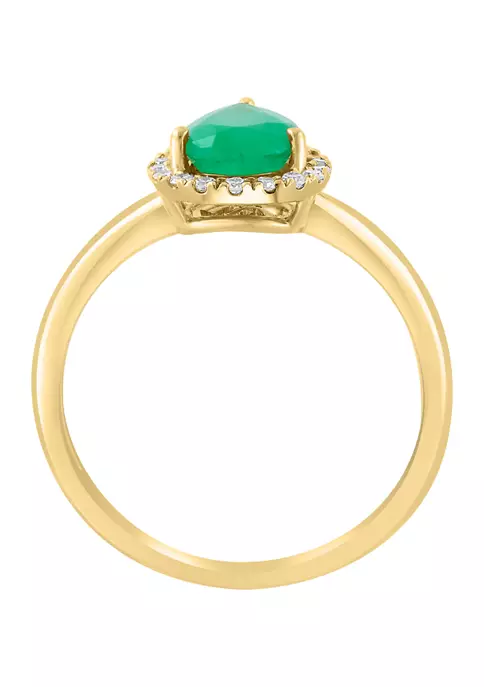 New 🧨 14K Yellow Gold Diamond and Natural Emerald Ring by Effy® 🛒 2 New 🧨 14K Yellow Gold Diamond and Natural Emerald Ring by Effy® 🛒 - Image 2