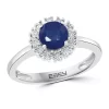 Outlet 👏 1 ct. t.w. Natural Sapphire and 1/10 ct. t.w. Diamond Ring in Sterling Silver by Effy® 😉