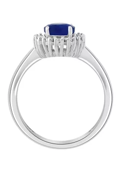 Outlet 👏 1 ct. t.w. Natural Sapphire and 1/10 ct. t.w. Diamond Ring in Sterling Silver by Effy® 😉 -Effy® Sales Shop Belk 4335