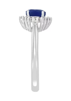 Outlet 👏 1 ct. t.w. Natural Sapphire and 1/10 ct. t.w. Diamond Ring in Sterling Silver by Effy® 😉 -Effy® Sales Shop Belk 4336