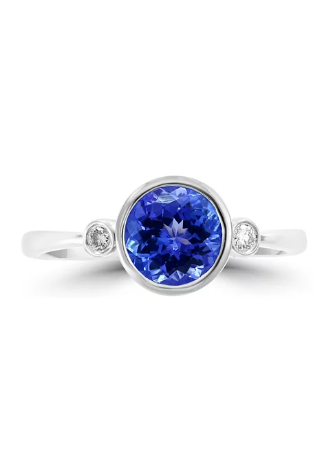Top 10 🛒 1/10 ct. t.w. Diamond and 1.23 ct. t.w. Tanzanite Ring in 14K White Gold by Effy® 🧨 2 Top 10 🛒 1/10 ct. t.w. Diamond and 1.23 ct. t.w. Tanzanite Ring in 14K White Gold by Effy® 🧨 - Image 2