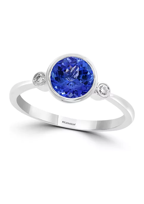 Top 10 🛒 1/10 ct. t.w. Diamond and 1.23 ct. t.w. Tanzanite Ring in 14K White Gold by Effy® 🧨 5 Top 10 🛒 1/10 ct. t.w. Diamond and 1.23 ct. t.w. Tanzanite Ring in 14K White Gold by Effy® 🧨 - Image 5