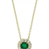Cheapest 🥰 1/4 ct. t.w. Diamond and 3/4 ct. t.w. Emerald Pendant Necklace in 14K Yellow Gold by Effy® 🥰