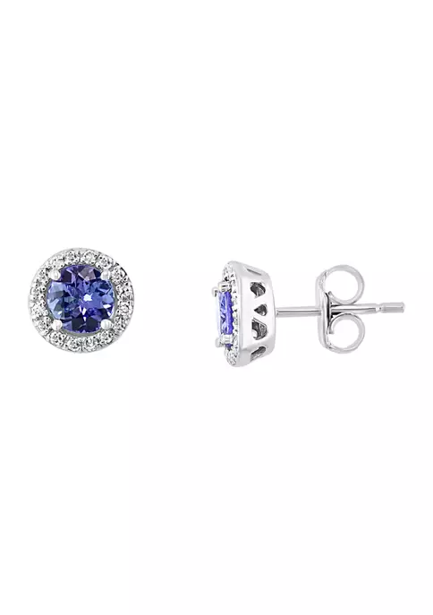 Budget 🔥 Royalé 1/8 ct. t.w. Diamond and 7/8 ct. t.w. Tanzanite Earrings in 14K White Gold by Effy® 😍 2 Budget 🔥 Royalé 1/8 ct. t.w. Diamond and 7/8 ct. t.w. Tanzanite Earrings in 14K White Gold by Effy® 😍 - Image 2