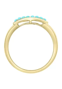 Outlet 😉 1/10 ct. t.w. Diamonds and 1/3 ct. t.w. Turquoise Ring in 14K Gold by Effy® 😍 -Effy® Sales Shop Belk 4424