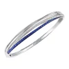 Promo 💯 1/3 ct. t.w. Diamond and 1.12 ct. t.w. Sapphire Bracelet in 14K White Gold by Effy® ⌛