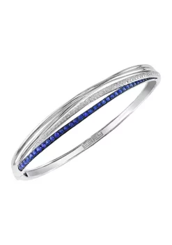 Promo 💯 1/3 ct. t.w. Diamond and 1.12 ct. t.w. Sapphire Bracelet in 14K White Gold by Effy® ⌛