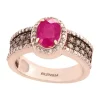 Cheapest 👍 14k Rose Gold 5/8 ct. t.w. Diamond Espresso Diamond and 1.42 ct. t.w. Natural Ruby Ring by Effy® 😉