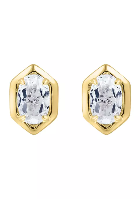 Best deal 🔔 925 Gold Plated Silver White Topaz Earrings by Effy® 😍 2 Best deal 🔔 925 Gold Plated Silver White Topaz Earrings by Effy® 😍 - Image 2