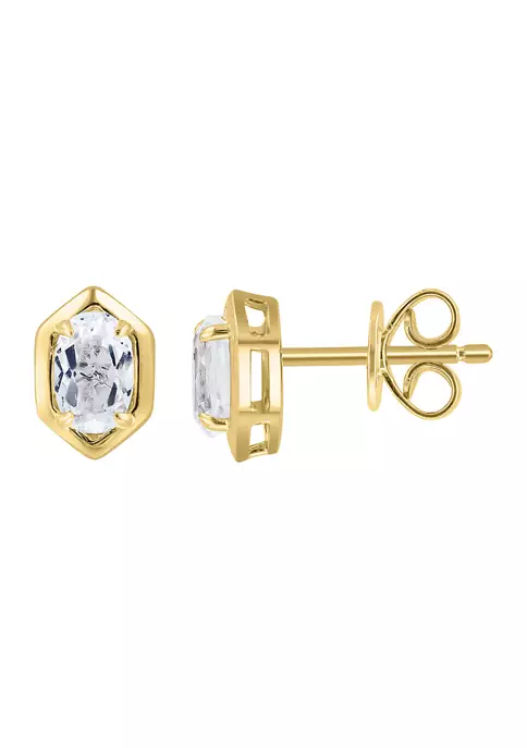 Best deal 🔔 925 Gold Plated Silver White Topaz Earrings by Effy® 😍 5 Best deal 🔔 925 Gold Plated Silver White Topaz Earrings by Effy® 😍 - Image 5