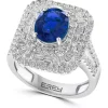Budget ✔️ 14K White Gold Diamond and Natural Sapphire Ring by Effy® 🔥
