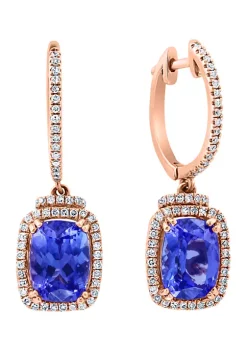 Best Sale 😀 1/3 ct. t.w. Diamond and 2.76 ct. t.w. Tanzanite Earrings in 14K Rose Gold by Effy® 🥰