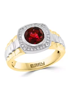 Outlet 😍 1/5 ct. t.w. Diamond and 2.15 ct. t.w. Garnet Ring in Sterling Silver by Effy® 🎁