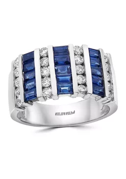 Cheapest 🤩 1.45 ct. t.w. Sapphire and 5/8 ct. t.w. Diamond Ring in 14K White Gold by Effy® 💯