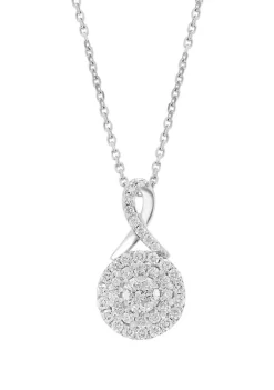 Coupon 🥰 3/4 ct. t.w. Diamond Pendant Necklace in 10K White Gold by Effy® 😉