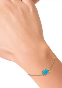 Best deal 🥰 14K Yellow Gold 1/8 ct. t.w. Diamond and 1.22 ct. t.w. Turquoise Bracelet by Effy® ⌛ -Effy® Sales Shop Belk 4480
