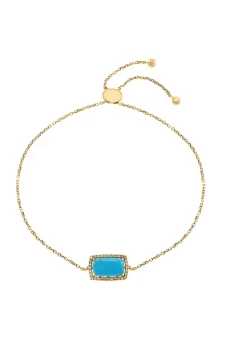 Best deal 🥰 14K Yellow Gold 1/8 ct. t.w. Diamond and 1.22 ct. t.w. Turquoise Bracelet by Effy® ⌛ -Effy® Sales Shop Belk 4481