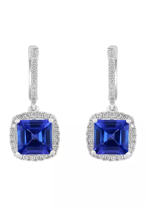 Top 10 🔔 Diamond and Tanzanite Earrings in 14K White Gold by Effy® 🔔 2 Top 10 🔔 Diamond and Tanzanite Earrings in 14K White Gold by Effy® 🔔 - Image 2